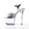 Pleaser - SKY310 Sandale à bride à la cheville, Pole dance chaussures - Chaussures de pole dance - Couleur argent/Transparent Product image